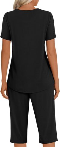 Women's Summer Casual 2 Piece Pajama Sets, Loungewear Sleepwear Ladies Pjs Sets with Pockets in Kuwait