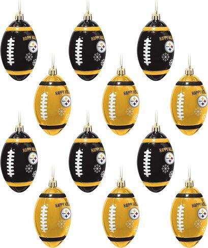 FOCO Pittsburgh Steelers NFL 12 Pack Football Ornament Set in Saudi Arabia