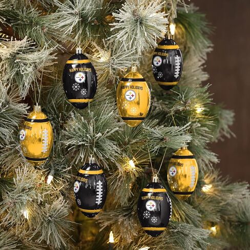 FOCO Pittsburgh Steelers NFL 12 Pack Football Ornament Set in Saudi Arabia