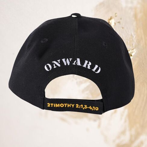 Onward Christian Soldier Camoflage Green Canvas Baseball Cap with Embroidery | One Size Fits All | Adjustable Hook & Loop Closure | 100% Cotton | 6 Panel hat w/ 6 Eyelets in Saudi Arabia