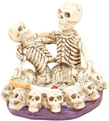 Creative Skull Ashtray Resin Skeleton Ashtray Funny Skull Lovers Figurine Smoking Ashtray Sexy Ghost Lover Cigarette Ashtray Halloween Skull Cigar Ashtray Smoking Room Decor Gifts for Smokers in Saudi Arabia