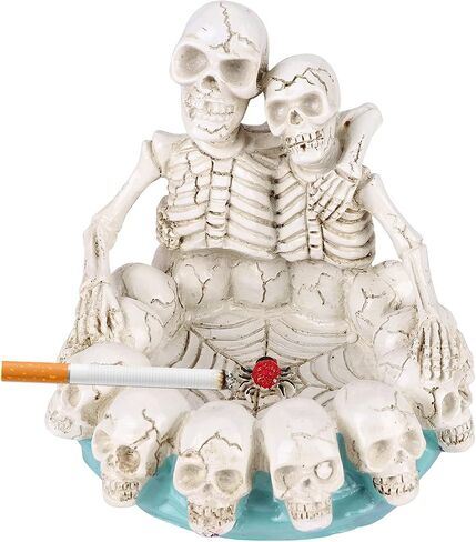 Creative Skull Ashtray Resin Skeleton Ashtray Funny Skull Lovers Figurine Smoking Ashtray Sexy Ghost Lover Cigarette Ashtray Halloween Skull Cigar Ashtray Smoking Room Decor Gifts for Smokers in Saudi Arabia