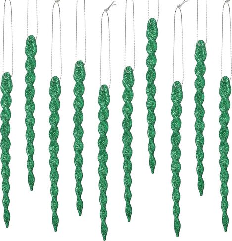 30 Pieces Plastic Icicle Twisted Plastic Icicle Christmas Ornaments Icicle Decoration Christmas Tree and Holiday Xmas Party Wedding Hanging (Gold,5.12 Inch) in Saudi Arabia