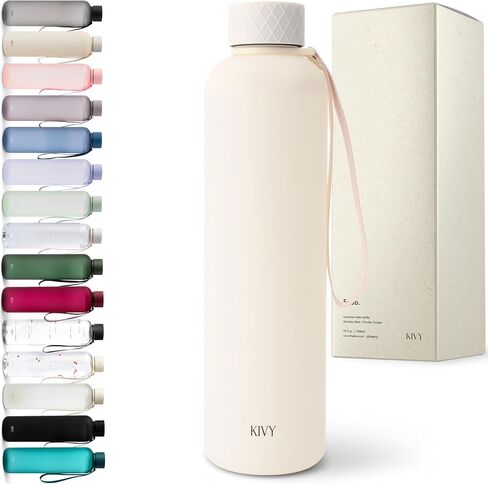 KIVY Slim Water Bottle 22oz [Lightweight & Shatterproof] - Reusable Tritan Water Bottle - Leak Proof Bottle for Women & Men - Water bottle no straw - Dishwasher Safe - BPA Free in Saudi Arabia