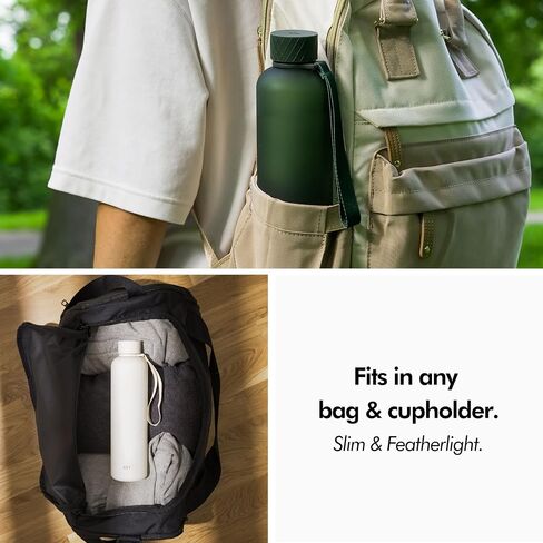 KIVY Slim Water Bottle 22oz [Lightweight & Shatterproof] - Reusable Tritan Water Bottle - Leak Proof Bottle for Women & Men - Water bottle no straw - Dishwasher Safe - BPA Free in Saudi Arabia