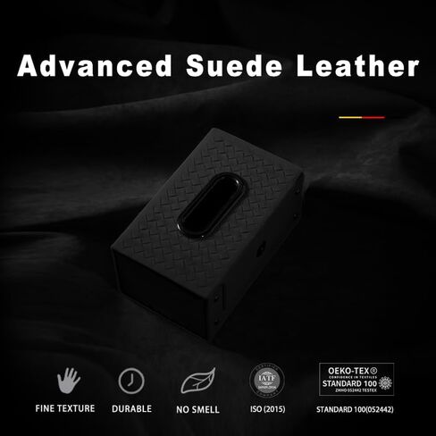 GMQ Car Tissues Holder for Car 1 Pack,Automotive Visor Tissue Holder,Car Backseat Leather Tissue Organization Box Fit for 100-150 Tissues (Suede Leather, Black) in Saudi Arabia