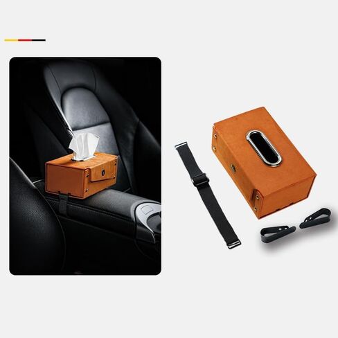 GMQ Car Tissues Holder for Car 1 Pack,Automotive Visor Tissue Holder,Car Backseat Leather Tissue Organization Box Fit for 100-150 Tissues (Suede Leather, Black) in Saudi Arabia