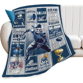 Blanket American Football Sport Team Throw Blanket Soft Flannel Plush Football Style Blanket Gift for Men Women Boys Kids Football Lovers Fan Gifts for Sofa Bed Couch Decor 50"X40"