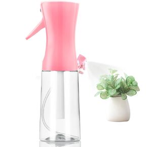 Spray Bottle, Fine Mist Spray Bottle for Hair, Ultra-Fine Continuous Spray Bottle for Skincare, Plant Care, Pet Grooming, Cleaning and Disinfection, Refillable Spray Container (1Pcs Pink Clear 6.8oz)