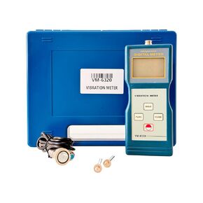 VM-6320 Vibration Meter Tester VM6320 Digital Vibration Gauge Vibrometer for Moving Machinery | Velocity 0.01-199.9 mm/s | Acceleration 0.1-199.9 m/s2 Equivalent Peak