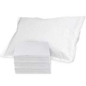 Disposable Pillowcases (Pack of 100) – White, 21" x 30" (Tissue/Poly) Single-Use Pillow Covers – Medical Paper Supplies -Protects Against Stains and Spills Ambulance Services. Use for Travel