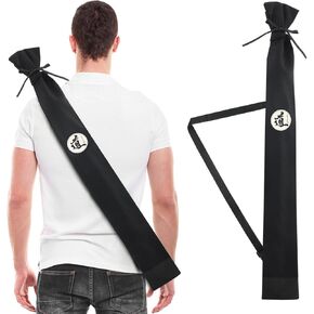 Sword Bag 55" Black Sword Case with Adjustable Straps Katana Sheath for Cosplay Costume and Party