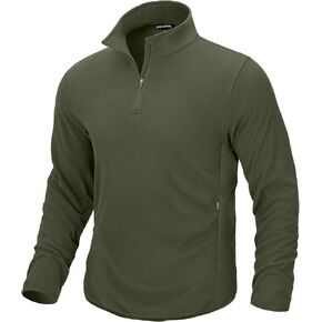 G Gradual Mens Quarter Zip Pullover Golf Fleece with 2 Zipper Pockets Long Sleeve Thermal Lightweight Sweatshirt