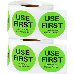 Epakh 1000 Pcs 2 Inch Use First Stickers Food Service Inventory Control Labels for Restaurant Permanent Adhesive Food Labels Circle Label Dot Labels Paper(Yellow)