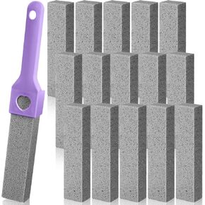 15 Pieces Toilet Stone Cleaning Pumice Stone Scouring Pumice with Handle Hard Water Ring Cleaning Pumice Stone for Toilet Bowl Bathtubs Grills Pools Sinks Kitchen Household Cleaning(Purple)