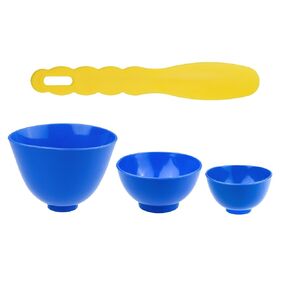 EustomA 3Pcs One Set Silicone Flexible Rubber Plaster Impression Mixed Alginate Bowl with Spatula