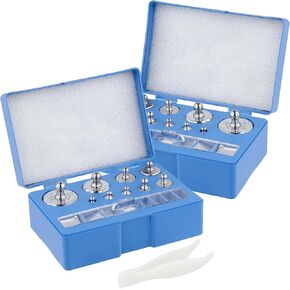 مجموعة وزن معايرة FUNSUEI 34 قطعة، وزن معايرة بمقياس 10 مجم - 100 جرام، مجموعة وزن جرام صغير للمقياس الرقمي، لمسة نهائية من الكروم، فضي in Kuwait