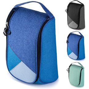 SAPLIZE Soft Padded Golf Shoe Bag, Sport Shoe Carrier Bag with Ventilation Holes, Breathable Shoe Storage Organizer Bag, Blue