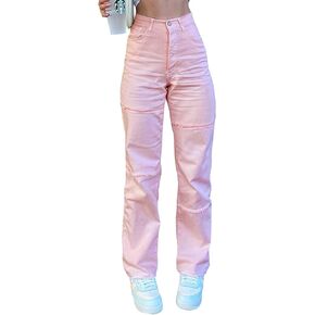 YUZIBAO Women's Straight Leg Jeans High Waisted Wide Leg Jeans Boyfriend Baggy Jeans