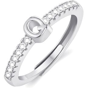 Open Initial Rings for Women Non Tarnish Open Adjustable CZ Rings 14K Gold Plated Dainty Cubic Zirconia Open Letter Rings Gold Jewelry