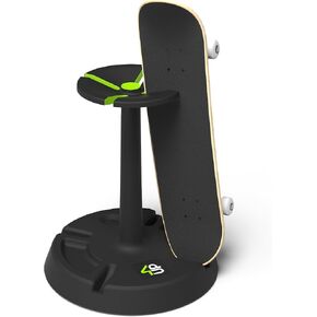 4-Up Rotating Skateboard Stand – Portable Turntable Skateboard Holder Rack with Rubber Grip Strips to Protect up to 4 Skate Boards – Skateboard Accessories for Men, Women, Boys, Girls