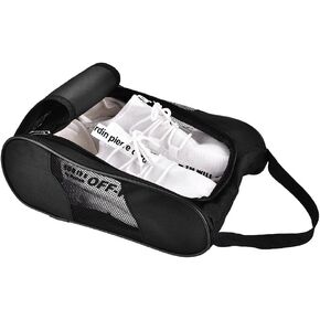Acogedor Shoe Bag, Travel Golf Shoe Bag Organizer for Men Women, Breathable Nylon with Zipper Sport Shoes Bag, for Sport Golf Tennis etc (Black)