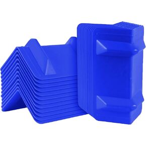24 Pack Flatbed Edge Corner Protector for Cargo Shipping, Plastic Ratchet Strap Protectors for Tie Downs, Corner Guards for Straps Blue