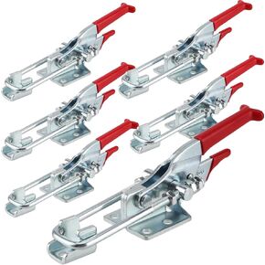 MOUYAT 6 Pack Heavy Duty Toggle Clamp, 2000Lbs Capacity Pull Toggle Latch Clamp with Adjustable Threaded U Bolt, 40431 Self Lock Toggle Clamp Tool for ToolBox Case