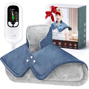 Heating Pad for Neck and Shoulders and Back, 2lb Weighted Neck Heating Pad for Back Pain Relief, Shoulder Heating Pad with 6 Heat Settings, 4 Timer Auto-Off, Christmas Gifts for Women Men Mom Dad