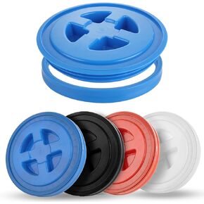 4PCS 5 Gallon Screw Top Lids, Leak-Proof Seal Lids Bucket for Pet Food Storage Container Lids, Paint Storage, 5 Gallon Screw Top Lids for Plastic Bucket Compatible with Gamma,4 Color