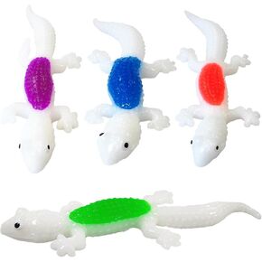 5Pack Super Stretch Sticky Lizard Mochi Squishy Toys,Soft Stress Relief Fidget Toys, Goodie Bag Stuffers,Classroom Prizes,Birthday Gifts,Party Favors (Transparency Series)