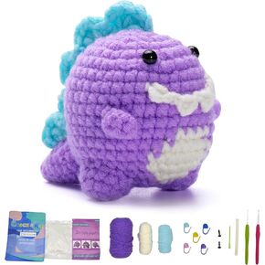 KEKEMEOW The Pink Snake Crochet Kit for Beginner, Learn to Crochet, Beginner Crochet Kit for Adults Crochet Starter Kit with Step-by-Step Video Tutorials and Soft Yarns, Hook