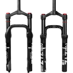 ZTZ 20 * 4.0 inch Fat Tire Air Suspension Fork - 130mm Travel, 135mm Spacing Hub, 9mm QR, Crown Lockout,Ultralight Fat Tire Bike Front Fork, Fit for Snow Beach XC Mountain Bikes