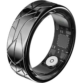 Smart Ring Men Women Health Ring Heart Rate Monitor SP-O2 Sleep Monitor Fitness Tracker Rings for Men Gesture Control Pedometer Step Counter Waterproof Compatible with Charging Case ios Android Phones