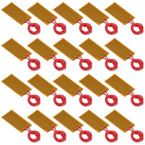 20pcs Film Heater Plate Adhesive Pad 25mmx50mm, PI Heating Elements Film 12V 7W Strip Heater Adhesive Polyimide Heater Plate