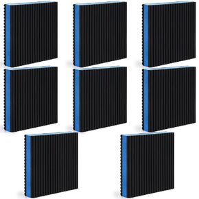 8 Pieces Rubber Anti Vibration Pad, Heavy Duty EVA Pads, 4'' x 4'' x 7/8'' Square Blue Sound Absorbing Mat for Washing Machine, Dryers, Fitness Audio Equipment