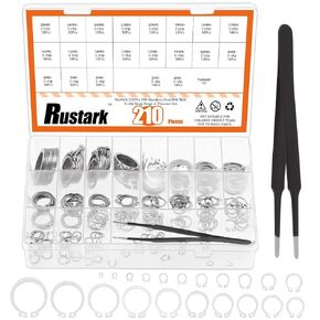 266Pcs 21 Sizes Black External Snap Rings Assortment Kit with Tweezers Alloy Steel External Retaining Rings Circlip Snap Retaining Clip Rings C-clips Snap Ring Set for Axle Shaft Parts