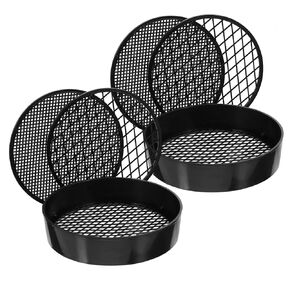 VICASKY 2 Sets Mesh Lab Sieves,Sand Soil Sifting Pan Plastic Sieve Strainer, 5.11Inch Diameter Aperture Test Sieve for Industrial Laboratory