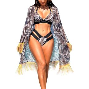 Women's Swimming Suit Floral Print Bikini Set One Pieces Cover Up Set or Bra with Cutout Shorts Sarong Bathing Suit