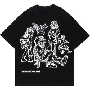 Oversized Graphic Tees for Women Y2k Men Streetwear Harajuku T-Shirts Vintage Tees