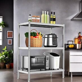 YITAHOME Stainless Steel Shelves Unit 48x18x72in Adjustable Storage Standing Shelf, NSF Heavy Duty Shelving 5 Tier for Kitchen Garage Office Restaurant Warehouse