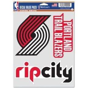 Wincraft NBA Portland Trail Blazers Decal Multi Use Fan 3 Pack, Team Colors, One Size