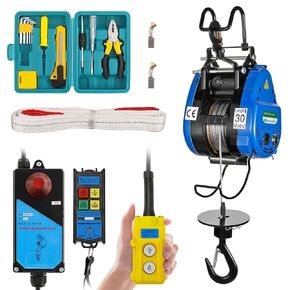 Mxmoonant Fast Electric Hoist 1100lb, 39ft/min Electric Winch Crane 98ft Lifting Height with 2 Control Methods for Garage Repair Shop Construction 110V