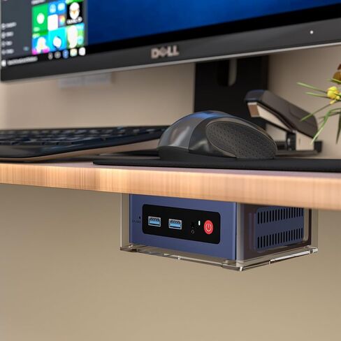 حامل كمبيوتر صغير لجهاز Beelink S12 Pro Mini PC، حامل على الحائط وتحت المكتب حامل حامل أكريليك متوافق مع أجهزة Beelink Mini S12 وMini S12 Pro Mini PC (حامل أسود فقط) in Kuwait