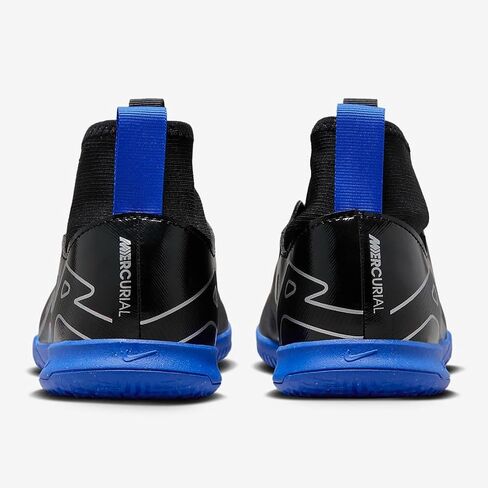 حذاء كرة القدم Jr. Mercurial Superfly 9 Academy Little/Big Kids للأماكن المغلقة/الملاعب من نايكي (DJ5615-040، أسود/هايبر رويال/كروم) in Saudi Arabia