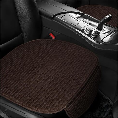 2 PCS Car Seat Covers Cushion Pad, Breathable Anti-Slip Auto Front Seat Protector Mat with Storage Pocket, Comfortable Front Seat Cushion Cover for Automotive and Office （Black） in Kuwait