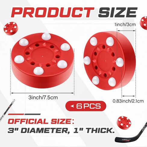 6 Pack Street Roller Hockey Puck 3 Inch Outdoor Roller Hockey Pucks Outdoor Hockey Street Balls with Rollers Hockey Balls Novelty Indoor Hockey Set for Sport Training Activity in Saudi Arabia