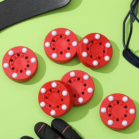 6 Pack Street Roller Hockey Puck 3 Inch Outdoor Roller Hockey Pucks Outdoor Hockey Street Balls with Rollers Hockey Balls Novelty Indoor Hockey Set for Sport Training Activity in Saudi Arabia
