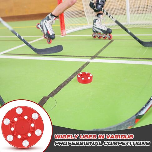 6 Pack Street Roller Hockey Puck 3 Inch Outdoor Roller Hockey Pucks Outdoor Hockey Street Balls with Rollers Hockey Balls Novelty Indoor Hockey Set for Sport Training Activity in Saudi Arabia