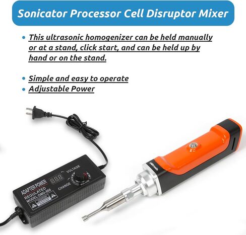 Handheld Ultrasonic Homogenizer Lab Emulsifier Mixer with Titanium Probe Cell Disruptor 38000PRM Sonicator Processor Mixing Volume (φ8mm:50-300ml) in Saudi Arabia